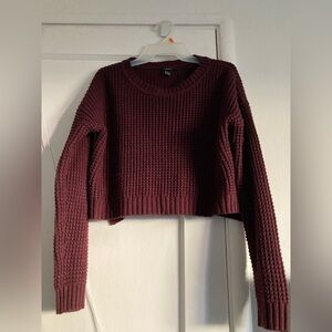 Forever 21 Deep Burgundy Crew Neck Sweater